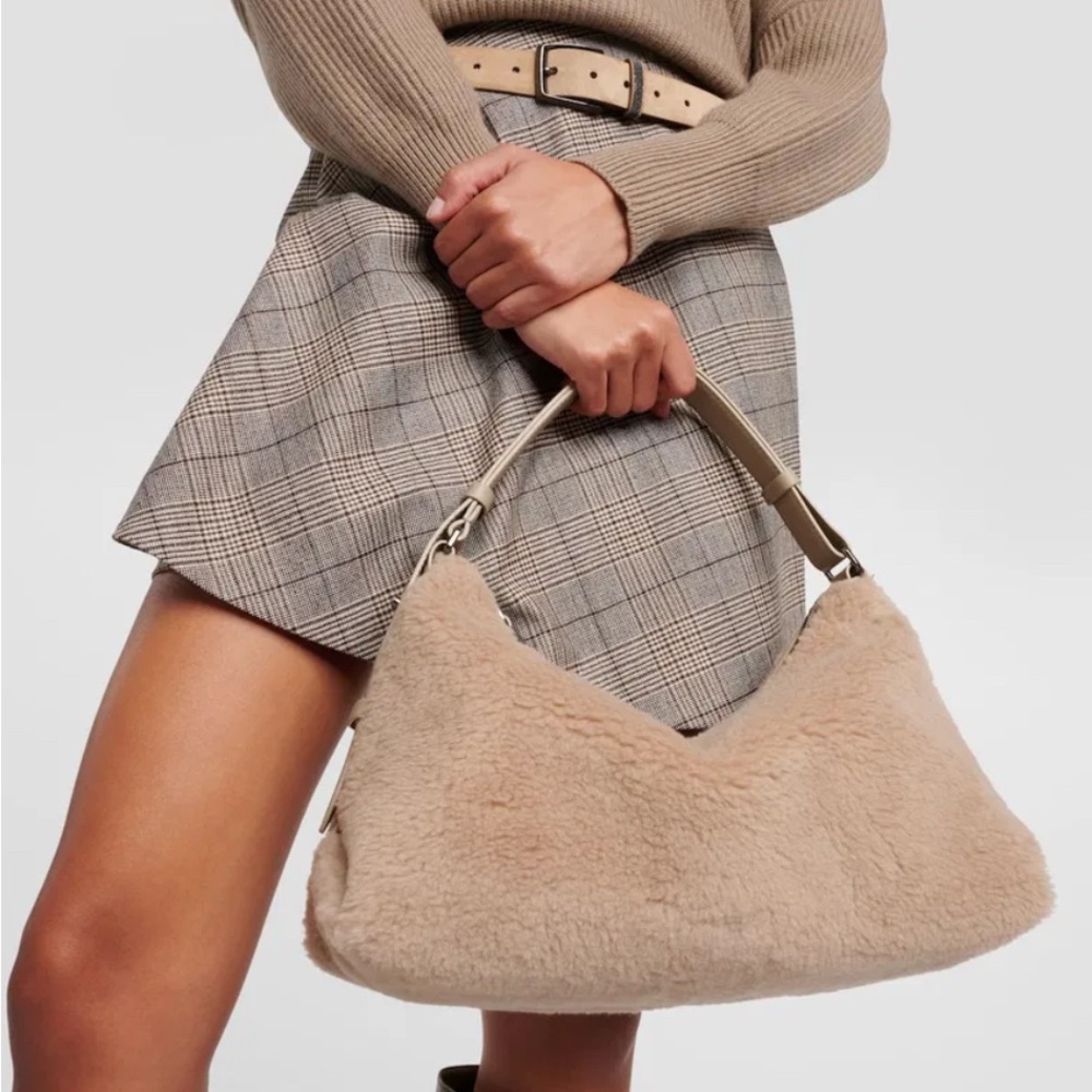 Brunello Cucinellie Shearling Shoulder Bag